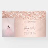 Banderoles fête d'anniversaire rose or parties scintillant ph (Horizontal)