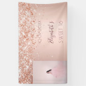 Banderoles fête d'anniversaire rose or parties scintillant ph (Vertical)