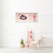 Banderoles fête d'anniversaire rose or photo parties scintill (En situation)