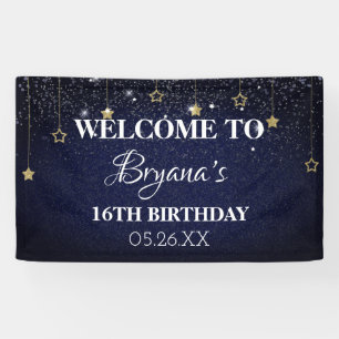 Banderoles Fête d'anniversaire sous les étoiles la nuit étoil