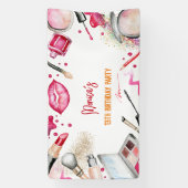 Banderoles Fête d'anniversaire spa beauté et maquillage (Verticale)