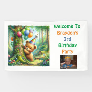 Banderoles Fête d'anniversaire sur le thème de l'ourson en bo