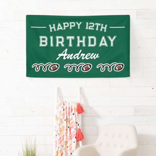 Banderoles Fête d'anniversaire sur le thème du football améri (En situation)