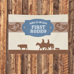 Banderoles Fête d'anniversaire Western Bleu/Marron Kids FIrst
