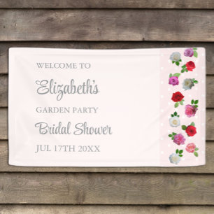 Banderoles Fête dans le jardin de roses pour la mariée