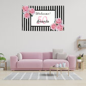 Banderoles Fête de 50e anniversaire noir rayures blanches flo