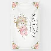 Banderoles Fête de Baby shower Citrouille rose (Vertical)