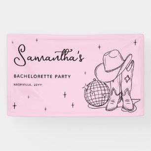 Banderoles Fête de Bachelorette Disco Cowgirl Rose Dernier Ro