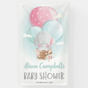 Banderoles Fête de bébé au ballon éléphant pour garçon ou fil