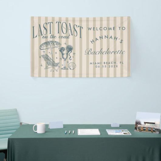 Banderoles Fête de Fiançailles Côtière en Bleu Marine (Salon professionnel)