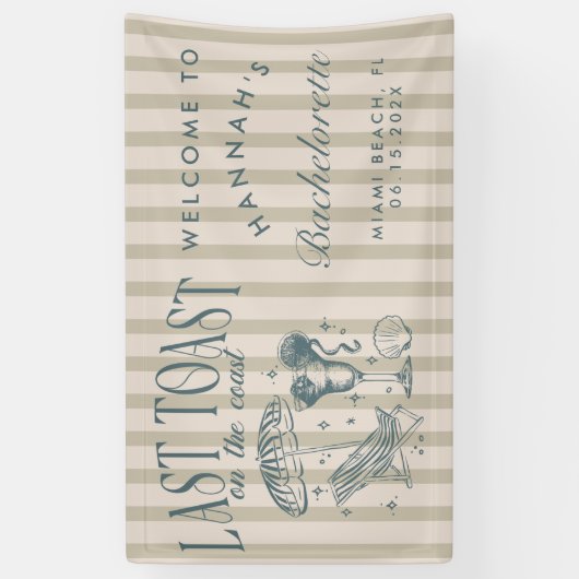 Banderoles Fête de Fiançailles Côtière en Bleu Marine (Vertical)