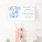 Banderoles Fête de Fiançailles Côtière Moderne Cocktail Bleu (En situation)