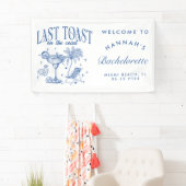 Banderoles Fête de Fiançailles Côtière Moderne Cocktail Bleu (En situation)