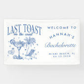 Banderoles Fête de Fiançailles Côtière Moderne Cocktail Bleu (Horizontal)