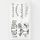 Banderoles Fête de Fiançailles Côtière Moderne Cocktail Noir (Vertical)