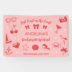 Banderoles Fête de Fiançailles de Fille sur la Plage Doodle d