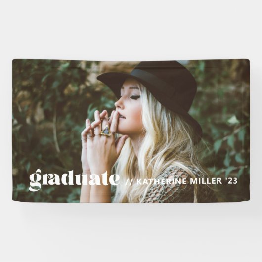 Banderoles Fête de Graduation à la mode Bubbly (Horizontal)