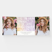 Banderoles Fête de graduation multi-photo pastel moderne arc- (Horizontal)