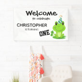 Banderoles Fête de grenouille Premier anniversaire marécage v (En situation)