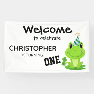 Banderoles Fête de grenouille Premier anniversaire marécage v