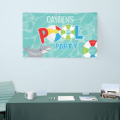 Banderoles Fête de la piscine enfant requin anniversaire (Salon professionnel)