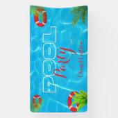 Banderoles Fête de la piscine tropicale | Anniversaire d'été (Verticale)