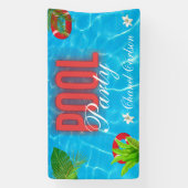 Banderoles Fête de la piscine tropicale | Anniversaire d'été (Verticale)
