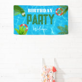 Banderoles Fête de la piscine tropicale | Anniversaire d'été (Insitu)