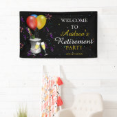 Banderoles Fête de la retraite Black Welcome (En situation)