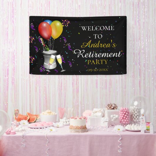 Banderoles Fête de la retraite Black Welcome (Fête)