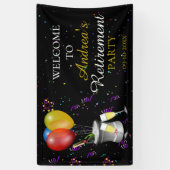 Banderoles Fête de la retraite Black Welcome (Vertical)