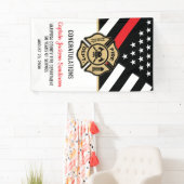 Banderoles Fête de la retraite des pompiers Red Line Drapeau  (En situation)