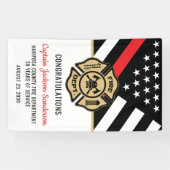 Banderoles Fête de la retraite des pompiers Red Line Drapeau  (Horizontal)