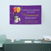 Banderoles Fête de la retraite Fizz Félicitations Purple (Salon professionnel)