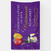 Banderoles Fête de la retraite Fizz Félicitations Purple (Vertical)