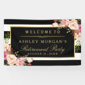 Banderoles Fête de la retraite Vintage floral (Horizontal)