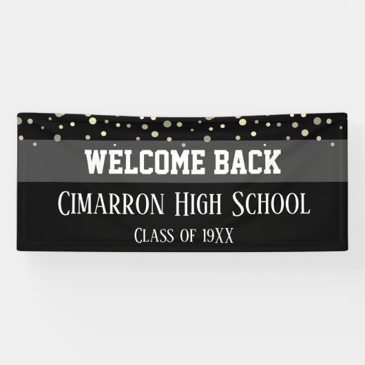 Banderoles Fête de la Réunion du lycée noir Confetti (Horizontal)