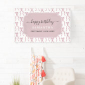 Banderoles Fête de l'Aquarelle rose Bow Anniversaire (En situation)