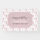 Banderoles Fête de l'Aquarelle rose Bow Anniversaire (Horizontal)