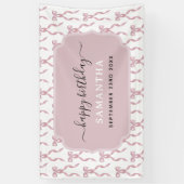 Banderoles Fête de l'Aquarelle rose Bow Anniversaire (Vertical)