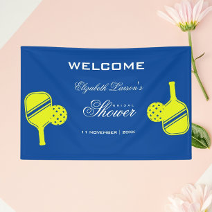 Banderoles Fête de Mariage des Amoureux de Pickleball Néon Bl