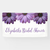 Banderoles Fête de mariage fleurie violette (Horizontal)