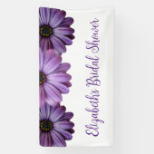 Banderoles Fête de mariage fleurie violette (Verticale)