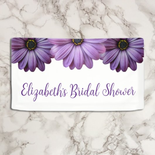 Banderoles Fête de mariage fleurie violette