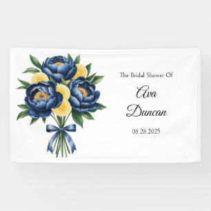 Banderoles Fête de mariage floral aquarelle Citron Pivoine Na