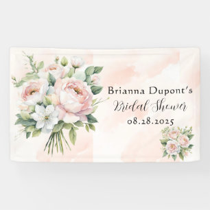 Banderoles Fête de mariage floral Pivoine Parfaitement Rose P