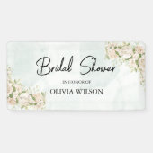 Banderoles Fête de mariage Florale Aquarelle Vert Clair (Horizontal)