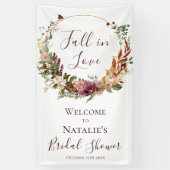 Banderoles Fête de Mariage Florale d'Automne Bienvenue (Vertical)