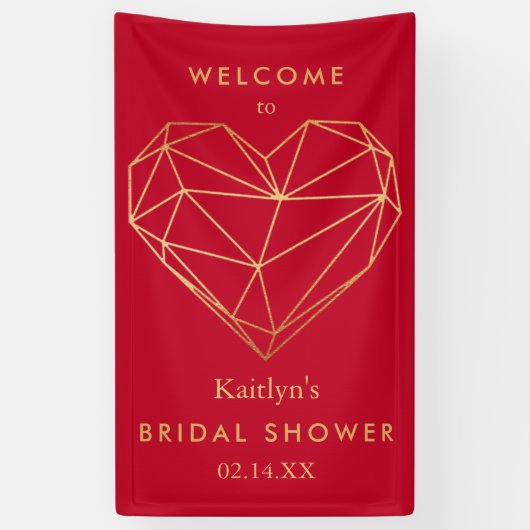 Banderoles Fête de mariage géométrique de la Saint-Valentin (Vertical)