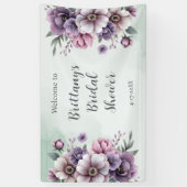 Banderoles Fête de mariage Lavande & Floral Vert (Vertical)